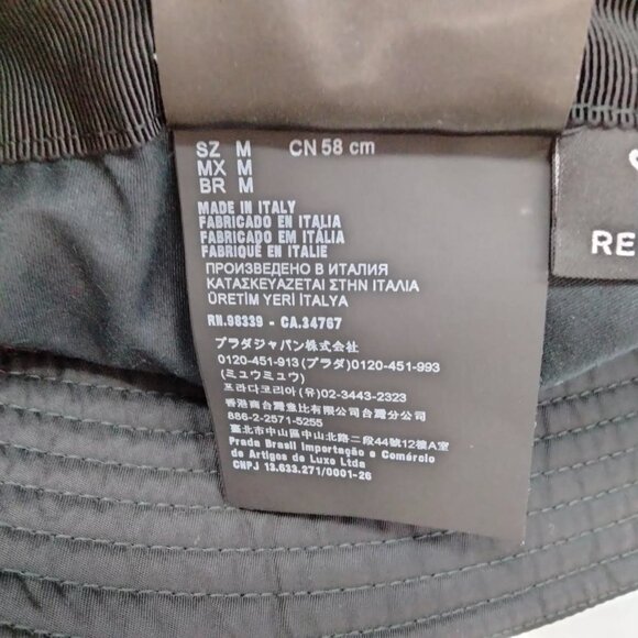$1095 Authentic PRADA Made in ITALY Unisex Black Bucket Hats SZ.M / 58cm main image 4